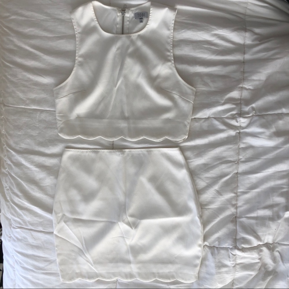 White Top and Skirt Co-Ord Set